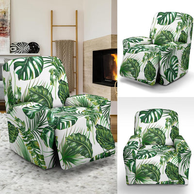 Green Pattern Tropical Palm Leaves Recliner Slipcover-JORJUNE.COM