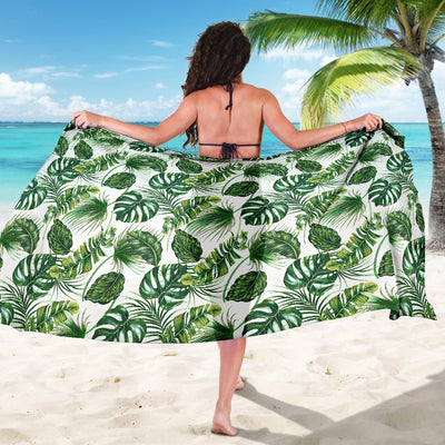 Green Pattern Tropical Palm Leaves Beach Sarong Pareo Wrap