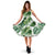 Green Pattern Tropical Palm Leaves Sleeveless Mini Dress