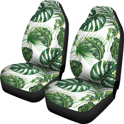 Green Pattern Tropical Palm Leaves Universal Fit Car Seat Covers