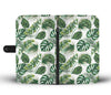 Green Pattern Tropical Palm Leaves Wallet Phone Case