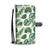 Green Pattern Tropical Palm Leaves Wallet Phone Case