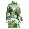 Green Pattern Tropical Palm Leaves Women Bath Robe