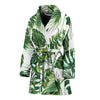 Green Pattern Tropical Palm Leaves Women Bath Robe