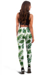 Green Pattern Tropical Palm Leaves Women Leggings