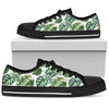 Green Pattern Tropical Palm Leaves Women Low Top Canvas Shoes