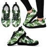 Green Pattern Tropical Palm Leaves Women Sneakers