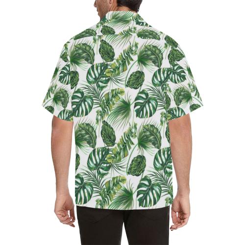Green Pattern Tropical Palm Men Hawaiian Shirt