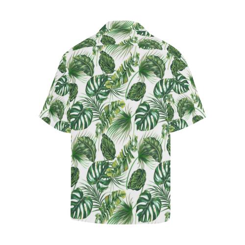Green Pattern Tropical Palm Men Hawaiian Shirt