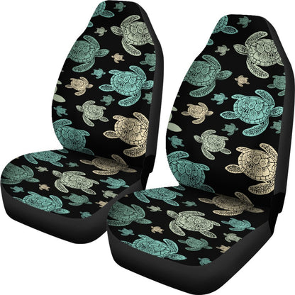 Green Sea Turtle pattern Print Universal Fit Car Seat Covers