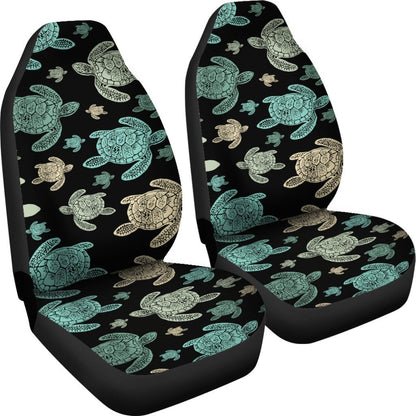 Green Sea Turtle pattern Print Universal Fit Car Seat Covers