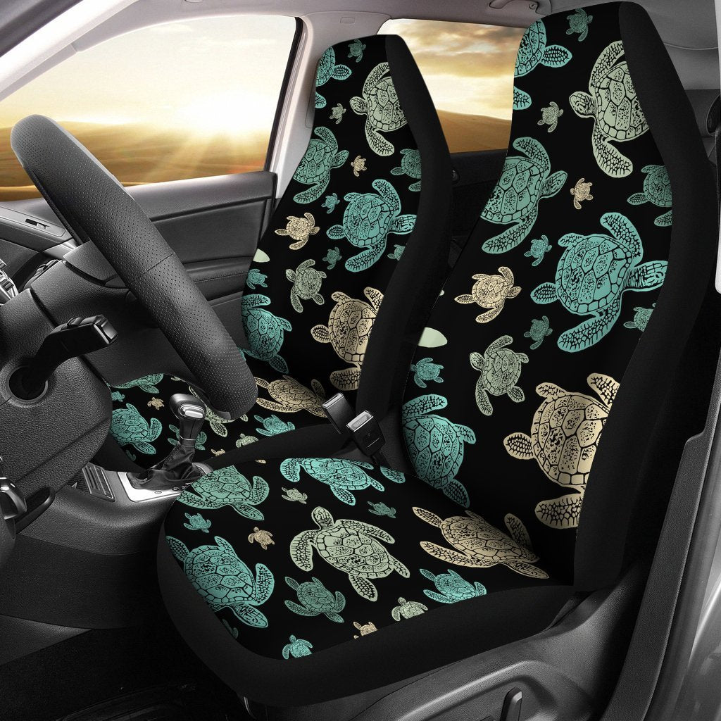Green Sea Turtle pattern Print Universal Fit Car Seat Covers