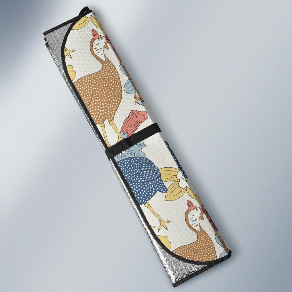 Guinea Fowl Pattern Print Design 01 Car Sun Shade-JORJUNE.COM