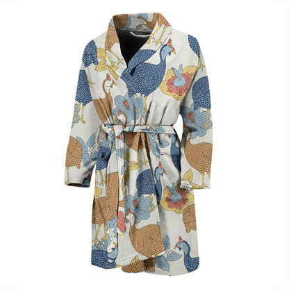 Guinea Fowl Pattern Print Design 01 Men Bathrobe-JORJUNE.COM