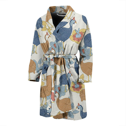 Guinea Fowl Pattern Print Design 01 Men Bathrobe-JORJUNE.COM