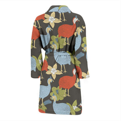 Guinea Fowl Pattern Print Design 02 Men Bathrobe-JORJUNE.COM