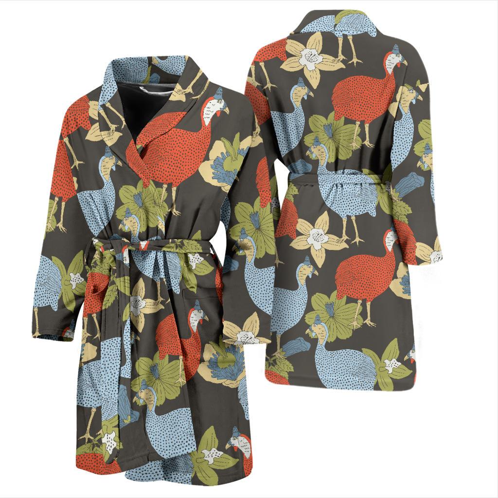 Guinea Fowl Pattern Print Design 02 Men Bathrobe-JORJUNE.COM