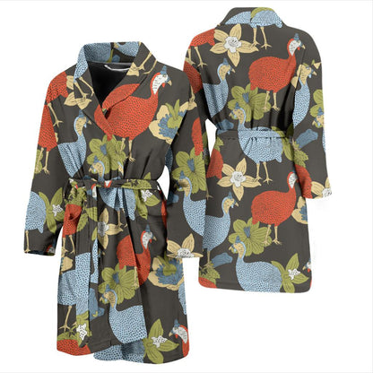 Guinea Fowl Pattern Print Design 02 Men Bathrobe-JORJUNE.COM