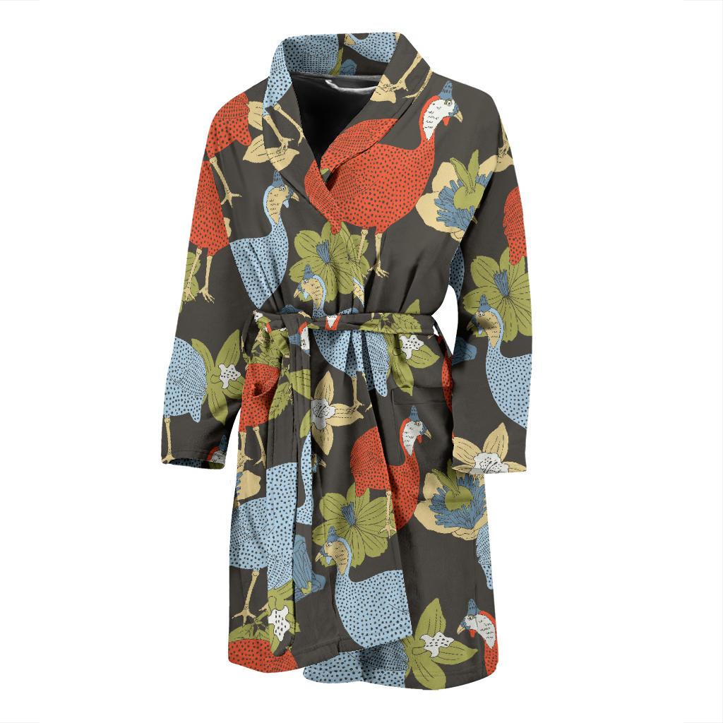 Guinea Fowl Pattern Print Design 02 Men Bathrobe-JORJUNE.COM