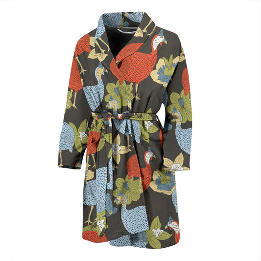 Guinea Fowl Pattern Print Design 02 Men Bathrobe-JORJUNE.COM