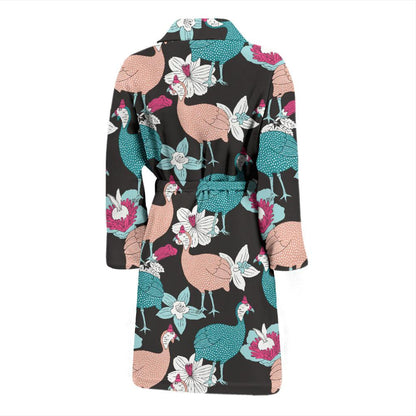 Guinea Fowl Pattern Print Design 03 Men Bathrobe-JORJUNE.COM