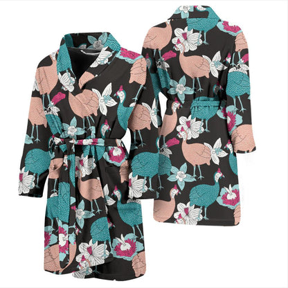 Guinea Fowl Pattern Print Design 03 Men Bathrobe-JORJUNE.COM