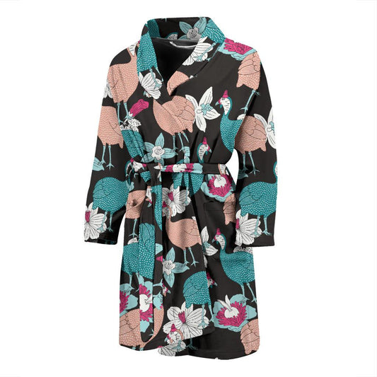 Guinea Fowl Pattern Print Design 03 Men Bathrobe-JORJUNE.COM