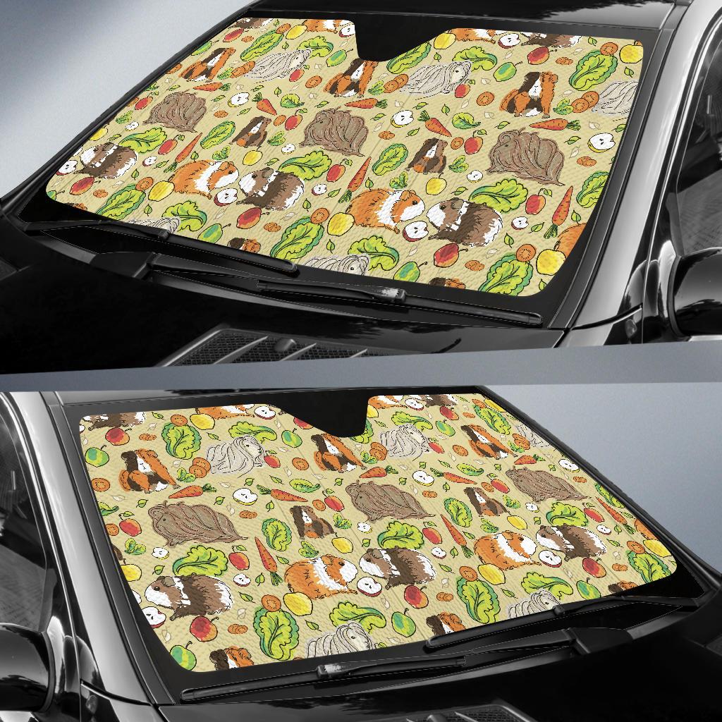 Guinea Pig Pattern Print Design 02 Car Sun Shade-JORJUNE.COM