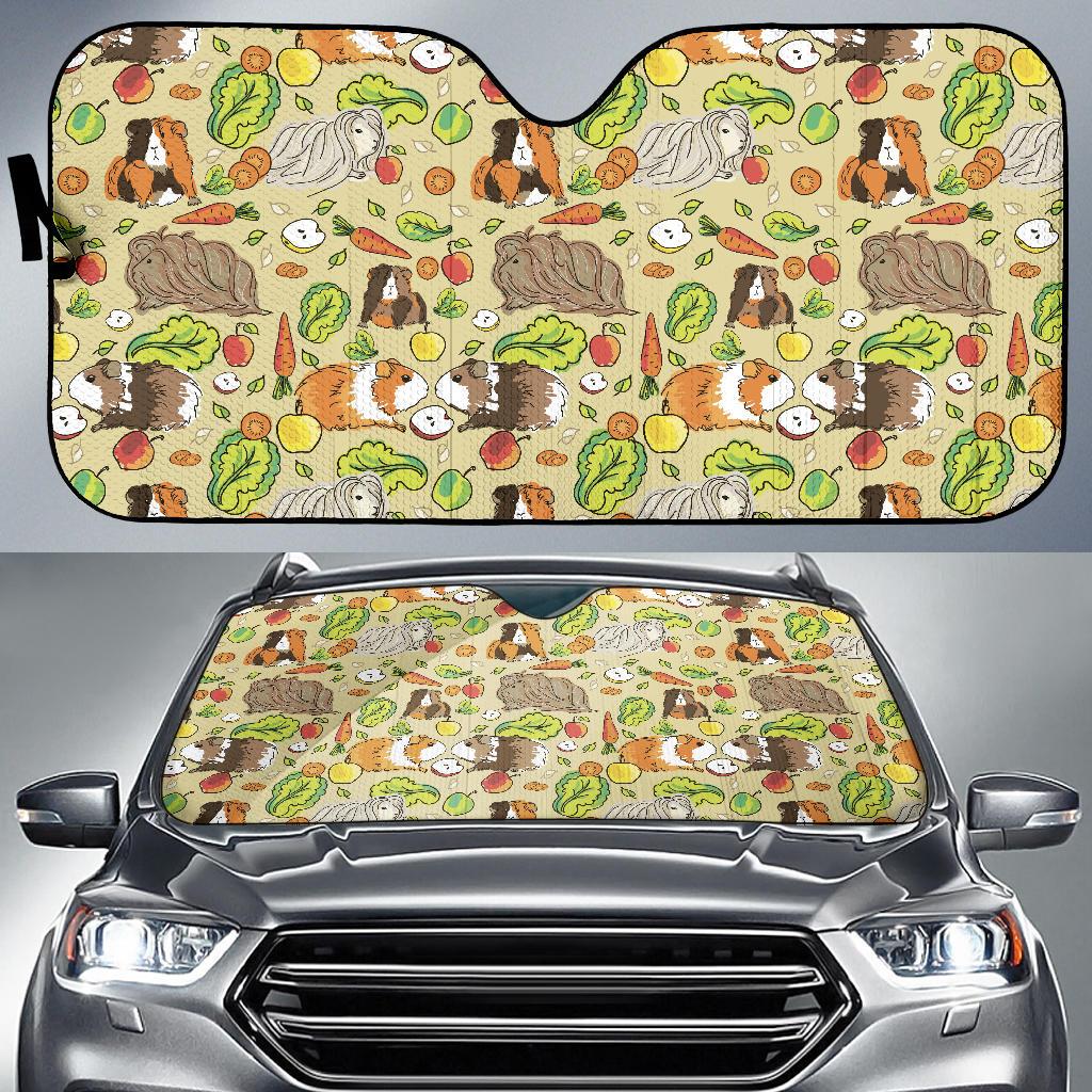 Guinea Pig Pattern Print Design 02 Car Sun Shade-JORJUNE.COM