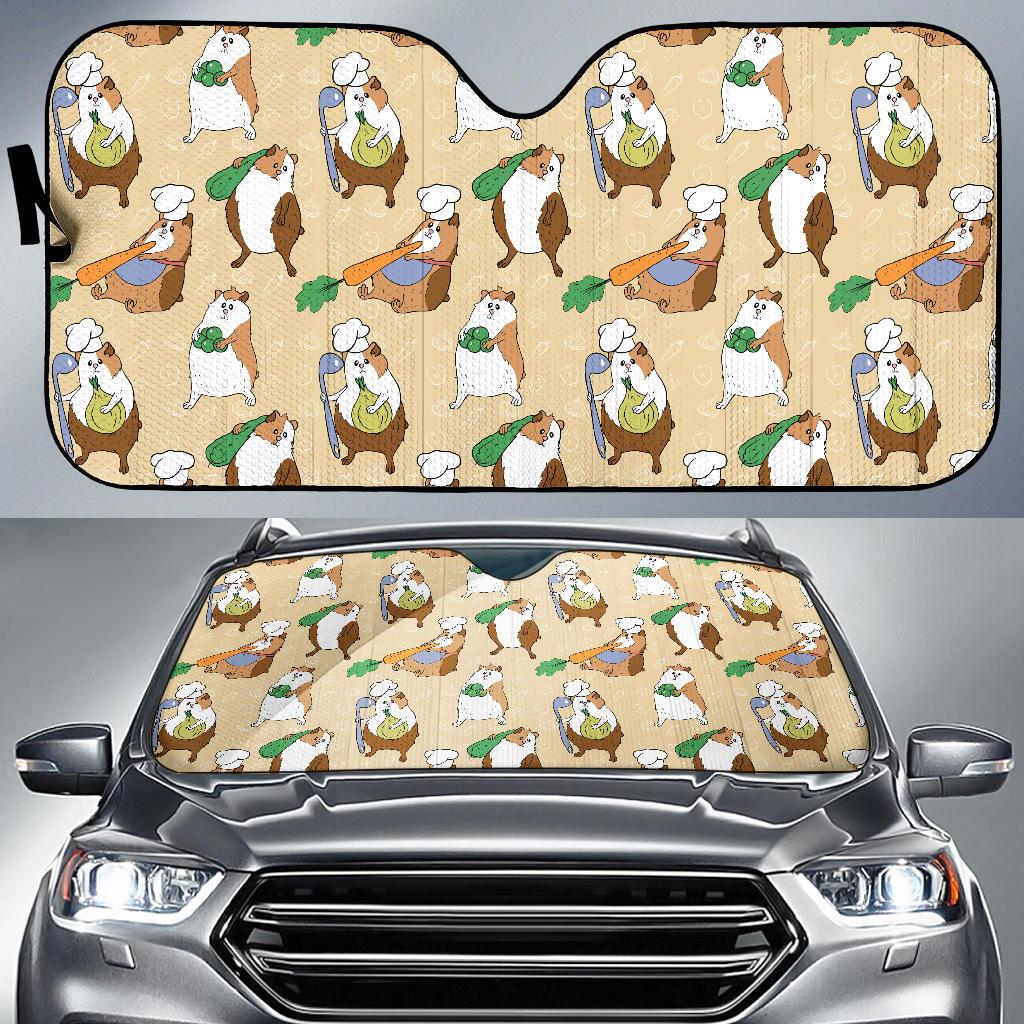 Guinea Pig Pattern Print Design 03 Car Sun Shade-JORJUNE.COM