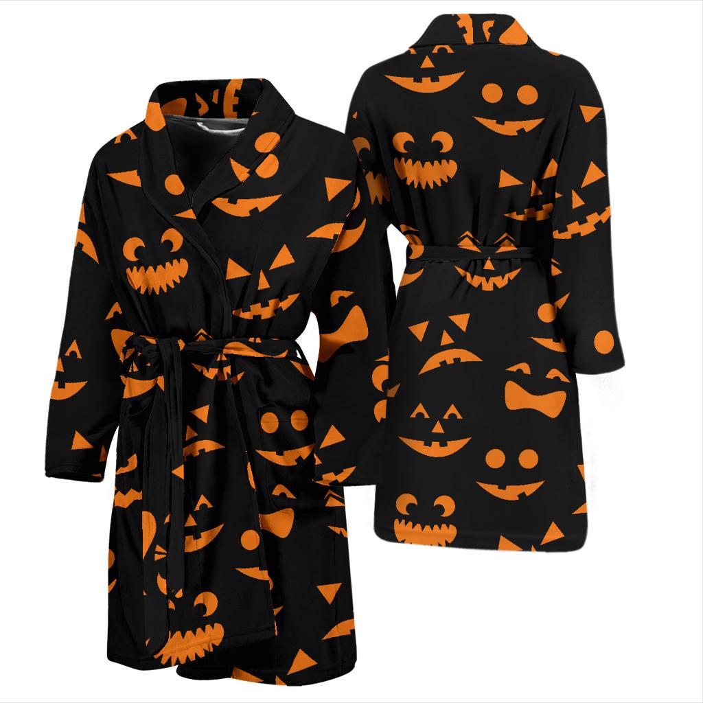 Halloween Pattern Print Design 02 Men Bathrobe-JORJUNE.COM