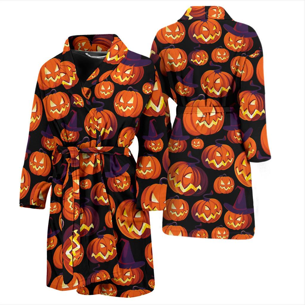 Halloween Pattern Print Design 04 Men Bathrobe-JORJUNE.COM