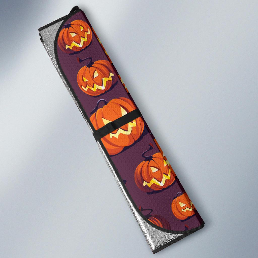 Halloween Pumpkin Pattern Print Design 03 Car Sun Shade-JORJUNE.COM