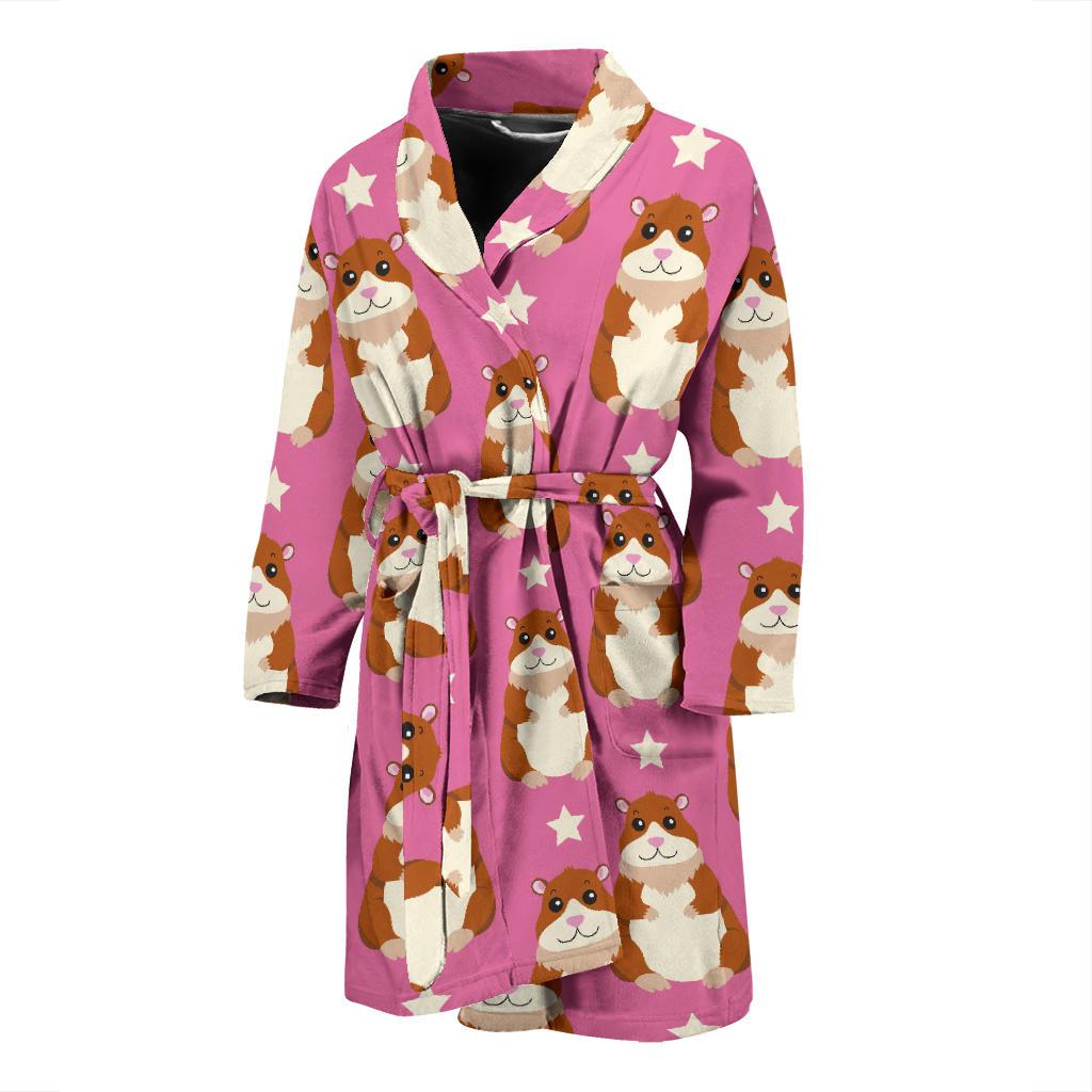 Hamster Cute Pattern Print Design 02 Men Bathrobe-JORJUNE.COM