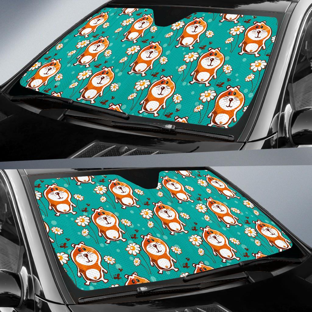 Hamster Pattern Print Design 01 Car Sun Shade-JORJUNE.COM