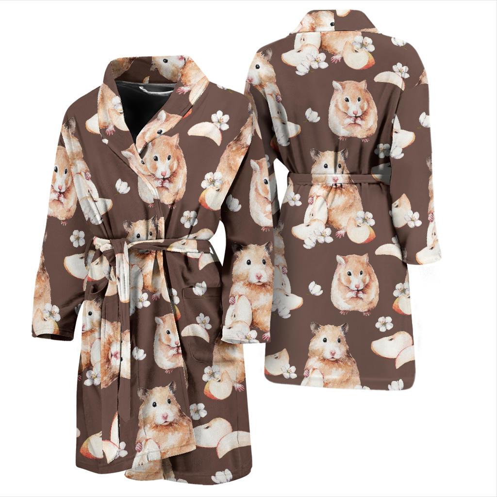 Hamster Pattern Print Design 03 Men Bathrobe-JORJUNE.COM