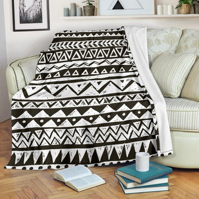 Hand Draw Tribal Aztec Fleece Blanket