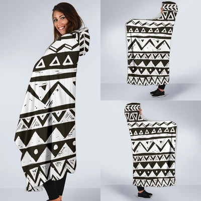 Hand draw Tribal Aztec Hooded Blanket-JORJUNE.COM