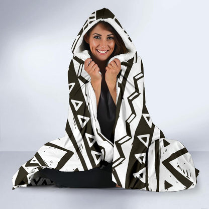 Hand draw Tribal Aztec Hooded Blanket-JORJUNE.COM
