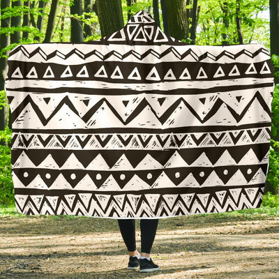 Hand draw Tribal Aztec Hooded Blanket-JORJUNE.COM