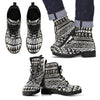 Hand Draw Tribal Aztec Men Leather Boots