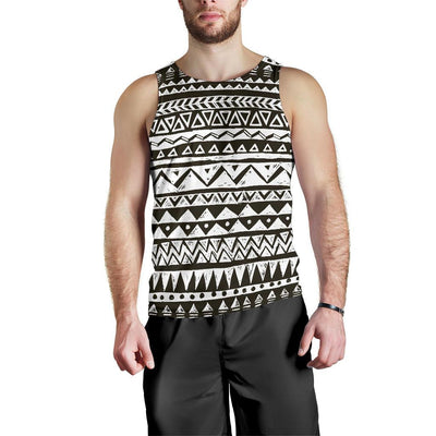 Hand draw Tribal Aztec Men Tank Top