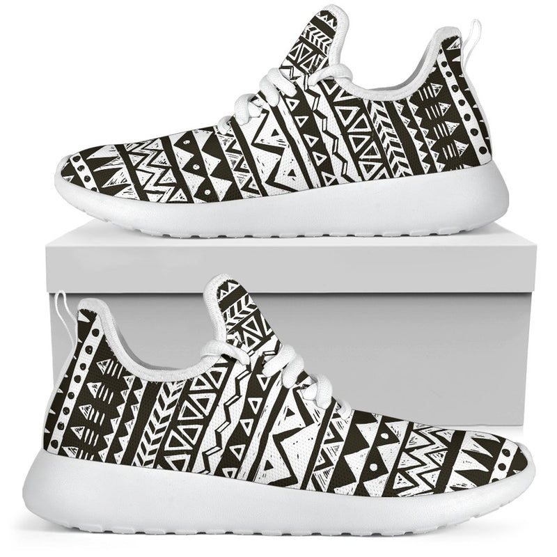 Hand Draw Tribal Aztec Mesh Knit Sneakers Shoes