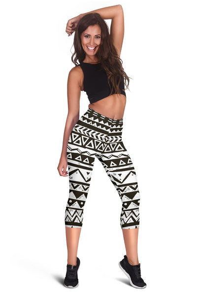 Hand Draw Tribal Aztec Women Capris