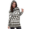 Hand draw Tribal Aztec Women Hoodie Dress