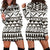 Hand draw Tribal Aztec Women Hoodie Dress