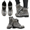 Hand draw Tribal Aztec Women Leather Boots
