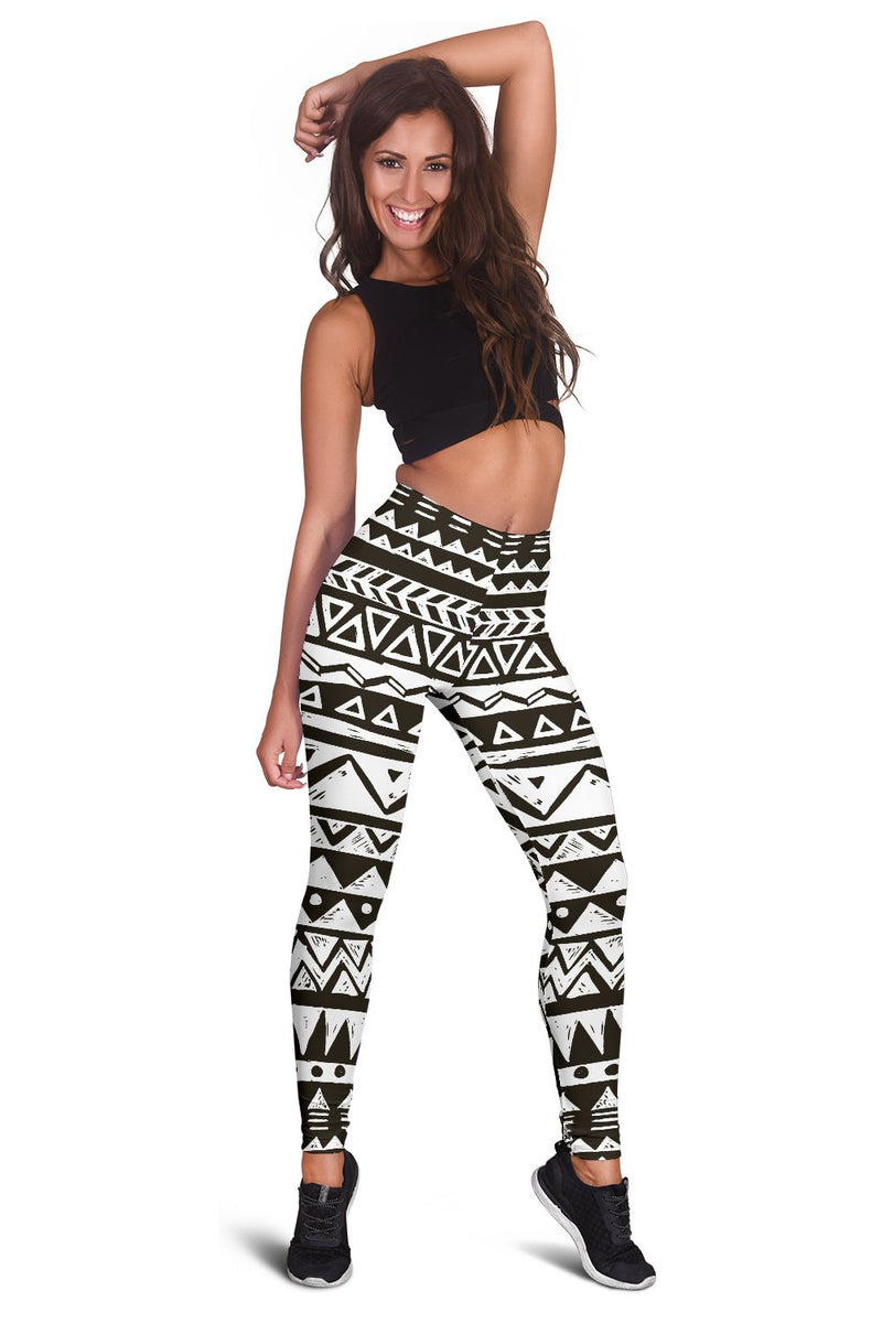 Hand draw Tribal Aztec Women Leggings