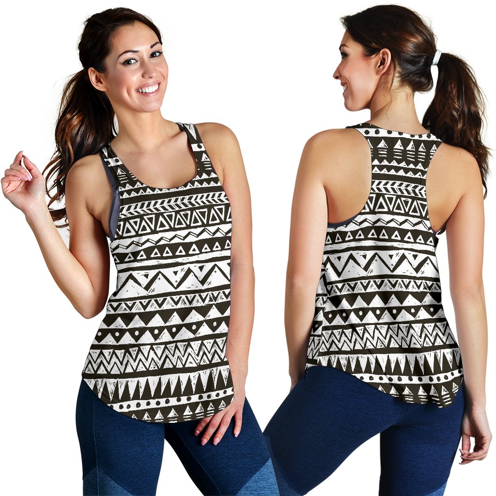 Hand draw Tribal Aztec Women Racerback Tank Top