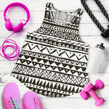 Hand draw Tribal Aztec Women Racerback Tank Top